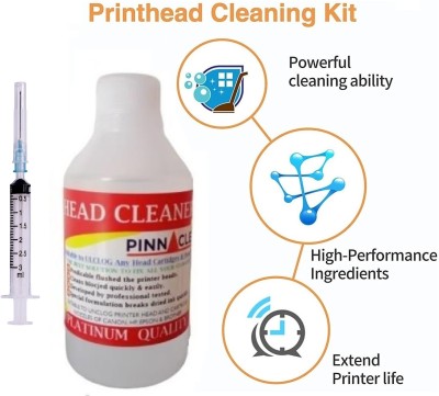 PINNACLE 1 Head Cleaning Solution for Printer/Cartridges/Nozzles Clogging/Blockage Red Ink Bottle