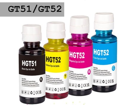 vavia Refill Ink Compatible for, GT51/52 Used,DeskJet GT 5810/GT 5811/GT 5820, GT 5821 Black + Tri Color Combo Pack Ink Bottle