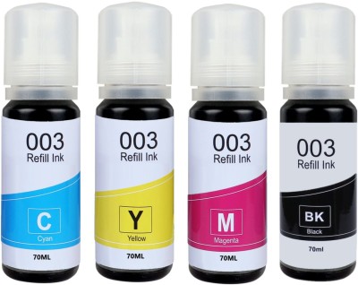 Inkspot REFILL INK COMPATIBLE FOR EPSON 001/003 L3110,L3100,L3101,L3115,L3116,L3150L3151 Black + Tri Color Combo Pack Ink Bottle