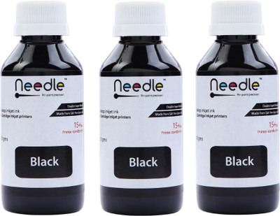Needle 3x100 gms Ink Refill for Cartridge Printers Black Ink Bottle