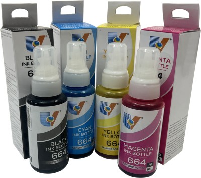 JET TONER Refill Ink Compatible for L300 L310 L350 L355 L360 L361 L365 L380 L385 Printer Black + Tri Color Combo Pack Ink Bottle