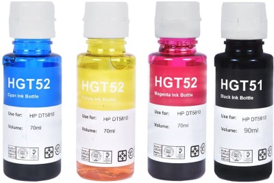QUINK Ink For Use In HP InkJet GT5810 & GT5820 Printers BLACK 90 ML AND C/M/Y 70 ML Black + Tri Color Combo Pack Ink Bottle