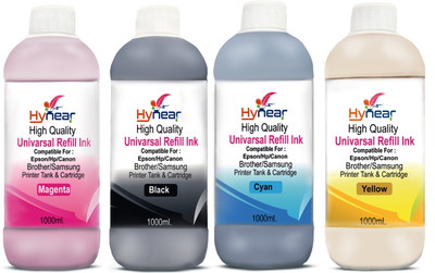 HYNEAR 664 High Quality Ink Bottle (1Ltr) For L100 L110 L130 L200 L210 l220 Printers Black + Tri Color Combo Pack Ink Bottle HYNEAR 664 High Quality Ink Bottle (1Ltr) For L100 L110 L130 L200 L210 l220 Printers Black + Tri Color Combo Pack Ink Bottle
