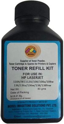 MOREL 110A W1112A COMPATIBLE TONER POWDER FOR H 108 108A 136A 138FNW PRINTER (PACK 1) Black Ink Cartridge