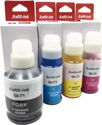 GPN PRINT Ink GI-71 Refill Ink for G-Series G2020, G2021Etc.. Black + Tri Color Combo Pack Ink Bottle
