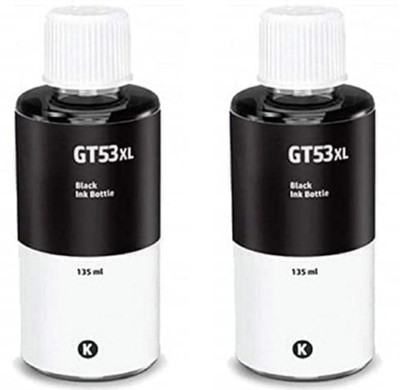OZERDA GT53XL - 135 ML Black Ink Bottle Compatible for HP GT52 & GT53XL (2 Pcs Black) Black Ink Bottle