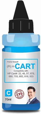 PRODOT Inkjet Cartridge Ink Refill for HP Deskjet Cartridges 22, 46, 57, 88, 678, 680 Cyan Ink Bottle