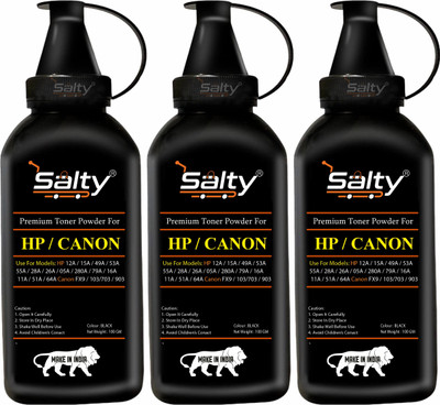Salty Ultra Dark Toner Powder Compatible For 12A,49A,FX9 Cartridge 3Pic (100 Gm Each) Black Ink Toner Powder