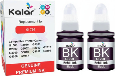 kalar Ink GI 790 Compatible For Canon G1000 G1010 G2000 G2010 G3000 G3010 G4000 G4010 Black - Twin Pack Ink Bottle