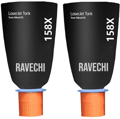 Ravechi 158X/W1580X Cartridge Compatible H LaserJet Tank MFP2606/1005/2506/1020w PACK 2 Black Ink Toner