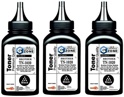 CARTRIDGE ZONE TN1020 TONER POWDER FOR : DCP-1601/DCP-1616NW/MFC-1814/MFC-1911NW/MFC-1811 Black Ink Toner Powder