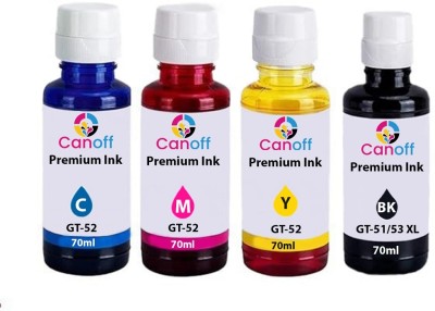 canoff GT 51 Refill Ink Bottle Set 70ml Compatible For 310,315,319,410,415,419 GT5810 Black + Tri Color Combo Pack Ink Bottle