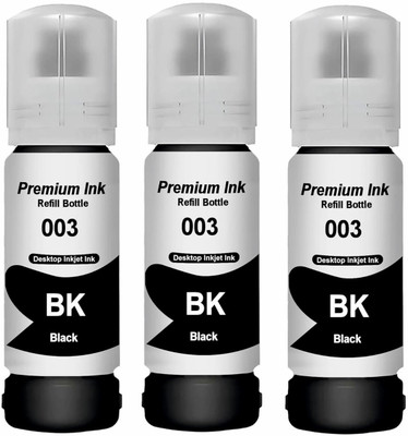 Gedi 003 Refill Ink for L3216,L3151,L3110,L3115,L3116,L3150,L1110, Printer 3PC Black Ink Bottle