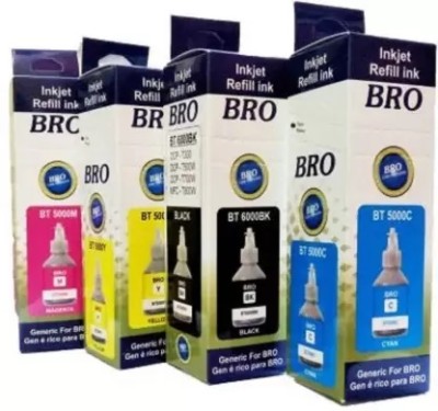 GPN PRINT BT 5000Y/6000BK Ink For Compatible Brother DCP T300, T500W, T700W Black + Tri Color Combo Pack Ink Bottle