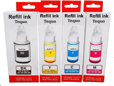 tequo GI790 Multicolor Ink Compatible Printer for G1010 G2000 G2002 G2010 G2012 G3000 Black + Tri Color Combo Pack Ink Bottle