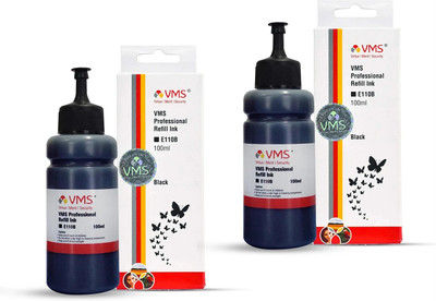 VMS Professional Black Ink | Pack of 2 | For All Inkjet Printers | Black Ink Bottle