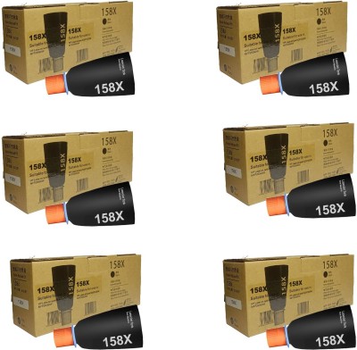 Smart Toner Cartridge 158X Pack Of 6 for HP LaserJet Tank 1005w,1020w, MFP 2606sdw, Series Black Ink Toner Powder