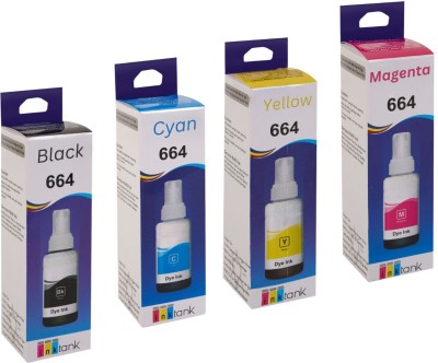 vevo toner cartridge T664 Ink Bottle Color-Set Ink Tank Printer L100, L200, L210, L220, L300 Black + Tri Color Combo Pack Ink Bottle