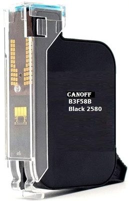 canoff B3F58B/2580 Solvent Black Ink Cartridge Compatible for Handheld Inkjet Printer Black Ink Cartridge