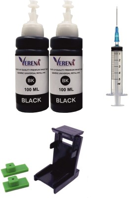 verena 803 Refill Ink Kit Cartridge with Suction Tool for HP Printer (100mlx 1Syringe) Black - Twin Pack Ink Cartridge