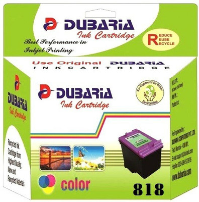 Dubaria Compatible for 818 Tricolor Cartridge for deskjet F2488, F2418, D1668 Tri-Color Ink Cartridge
