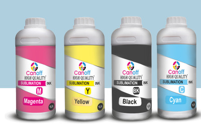 canoff Sublimation Ink Heat Transfer Printing on Mugs,Mobile,Polyester T-Shirt for use Black + Tri Color Combo Pack Ink Bottle canoff Sublimation Ink Heat Transfer Printing on Mugs,Mobile,Polyester T-Shirt for use Black + Tri Color Combo Pack Ink Bottle