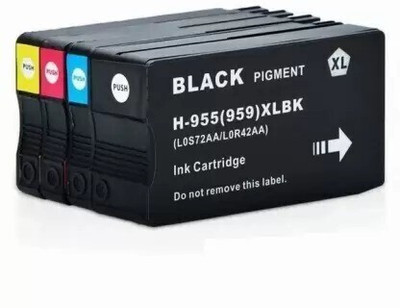 PRIKON 955XL Ink Cartridge Cyan, Magenta, Yellow & Black Black + Tri Color Combo Pack Ink Cartridge