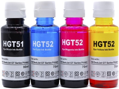 vavia GT5810 Refill Ink for Use in DeskJet GT 5810 All - in - One Ink Printer Black + Tri Color Combo Pack Ink Bottle