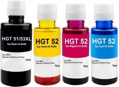 GPN PRINT GT51 GT52 Refill Ink for HP 310,315,319,410,415,419, GT5810,GT5820,GT5821 b Black + Tri Color Combo Pack Ink Bottle