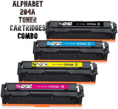 ALPHABET 204A/CF 510A/511A/512A/513 Black + Tri Color Combo Pack Ink Cartridge