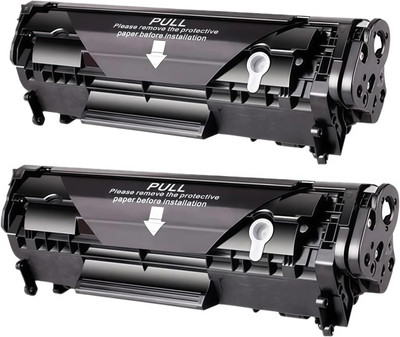 spotink Easy Refill 12A /Q2612A Toner Cartridge Compatible for HP Laserjet Printers Black - Twin Pack Ink Toner