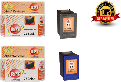 RPS 21 Black + 22 Color Black + Tri Color Combo Pack Ink Cartridge
