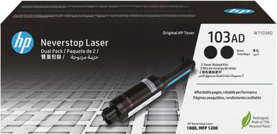 HP 103AD Original Never Stop Laser Dual Pack Black Ink Toner
