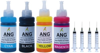 Ang Canon Printer Refill Ink Kit 400ml with Syringes for PG 740, CL 741, PG 745, CL 746, PG 47, CL 57, PG 88, CL 98, PG 810, CL 811, PG 830, CL 831, PG 89, CL 99 Cartridges - With 4 Syringes Black + Tri Color Combo Pack Ink Cartridge