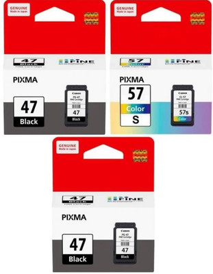 ZENCA TECHNOLOGIES PG 47 Twin & CL 57 Small (3 pcs) Tri-Color Ink Cartridge