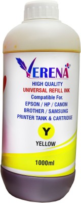 verena Refill Ink for HP, Epson, Canon, Brother and All Inkjet Printers 1000 ML Yellow Ink Bottle