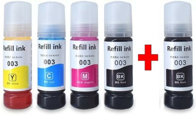 ZOKIO 001/ 003 Ink for Epson L3110, L3150, L3250, ,L3116,L3101,L3210,L3215,L3216 Black + Tri Color Combo Pack Ink Bottle