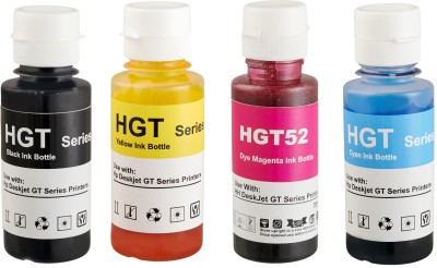 Smart Toner Cartridge Dye Ink for HP GT51 GT52 Compatible for HP Ink Tank 115, 310, 315 Black + Tri Color Combo Pack Ink Bottle