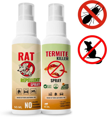 Mitex Termite & Rat Repellent Spray Combo | Safe Herbal Formula | 2 x 100ml(2 x 50 ml)