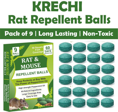 krechi Rat Repellent Balls | Long lasting | Non-Toxic | Safe for Home & Office(9 Units)