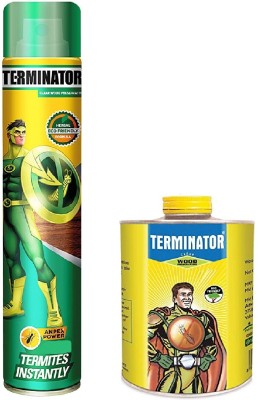 Terminator Termite Killer Wood Preservative 320 ml Spray + 250 ml Refill + 3 Masking Tapes(2 x 285 ml)