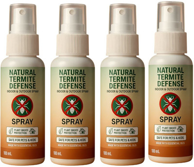 SCENTORA Plant-Based Termite Repellent Spray | Herbal Formula for Furniture & Walls(4 x 100 ml)