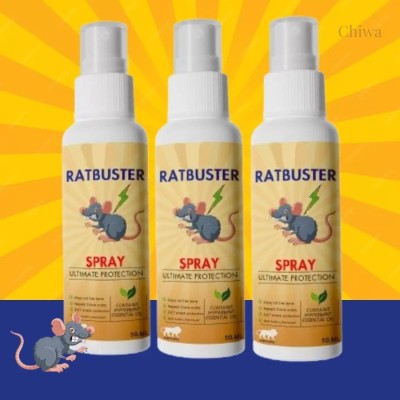 CHIWA Natural Rat Buster Spray for Protection Against Rodents(3 x 100 ml)