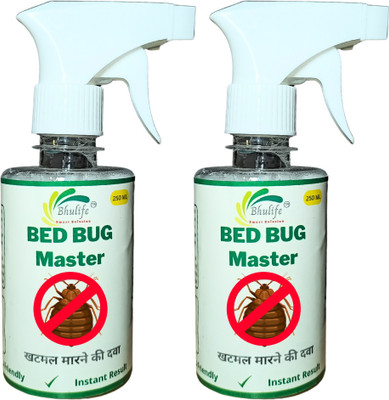 BhuLife Bedbug Spray Strong and Effective | Completely Safe for Kids and Pets | No Stain(2 x 250 ml)