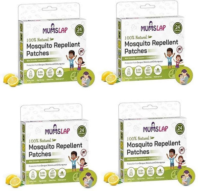 Mumslap Natural Mosquito Repellent Patches for Babies, Protects from Dengue, Malaria(4 x 24 Patches)
