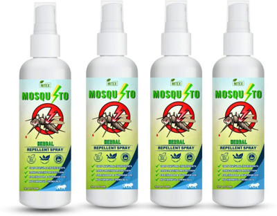Mitex Natural Mosquito Spray – Safe & Effective for Home and Office Use(4 x 50 ml)