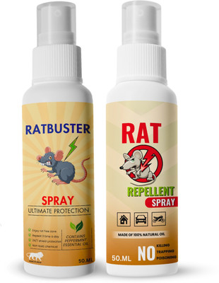 Mitex Rat Repellent & Rat Buster Spray Combo | Herbal Formula |(2 x 50 ml)