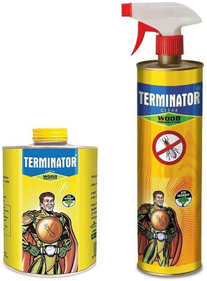 Terminator Termite Killer Wood Preservative 500 ml Spray + 250 ml Refill + 3 Masking Tapes(2 x 375 ml)