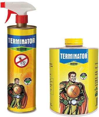 Terminator Termite Killer Wood Preservative Spray with Refill - For Home Wall Control(2 x 500 ml)