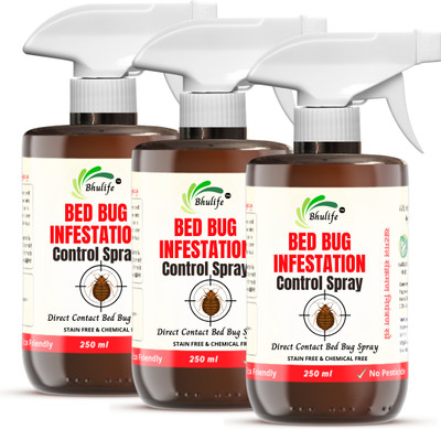 BhuLife Organic Bed Bug Infestation Control Spray | Khatmal Spray(3 x 250 ml)